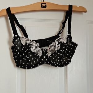 Paramour Black and White Polka Dot Lace Bra